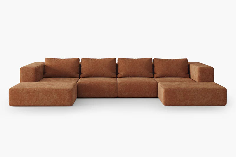 Atlas Extra Large Slipcover Modular Reversible Floor Sectional Sofa.